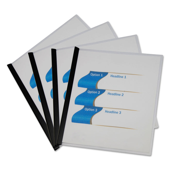 Universal Clear View Report Cover with Slide-on Binder Bar, Clear/Clear, 25/Pack