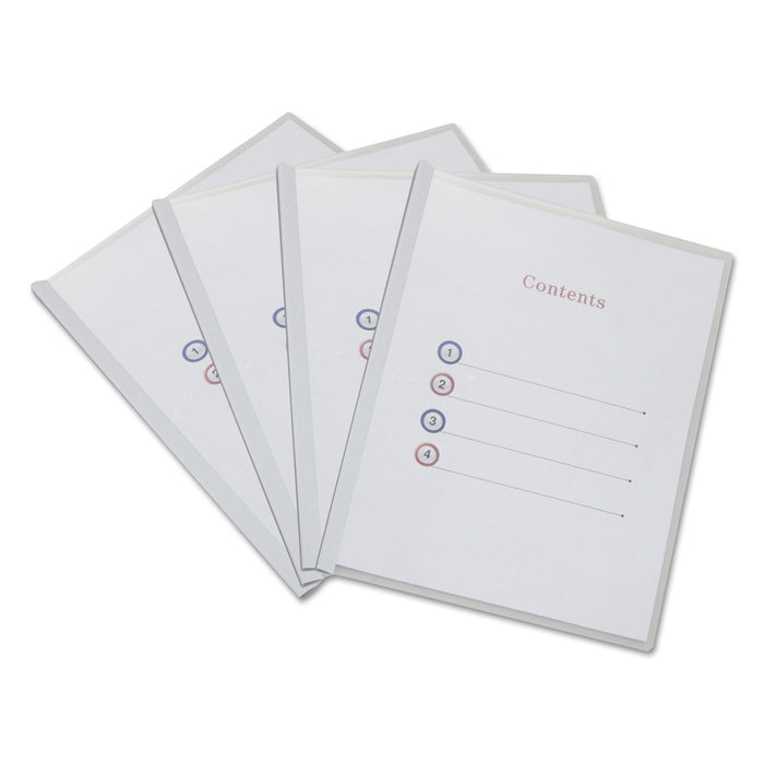 Universal Clear View Report Cover with Slide-on Binder Bar, Clear/Clear, 25/Pack