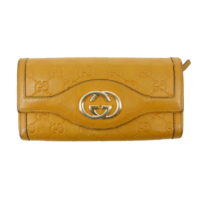 Gucci GG Interlocking Leather Brown Wallet #3069 by Bolt Boutique