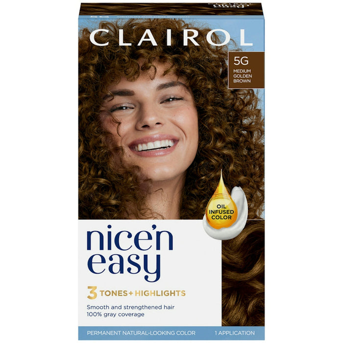 Nice 'N Easy Medium Golden Brown 5G Permanent Hair Color 1 Ea Box by Pasteur Pharmacy