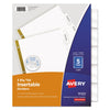 Avery Insertable Big Tab Dividers, 5-Tab, Double-Sided Gold Edge Reinforcing, 11 x 8.5, White, Clear Tabs, 1 Set