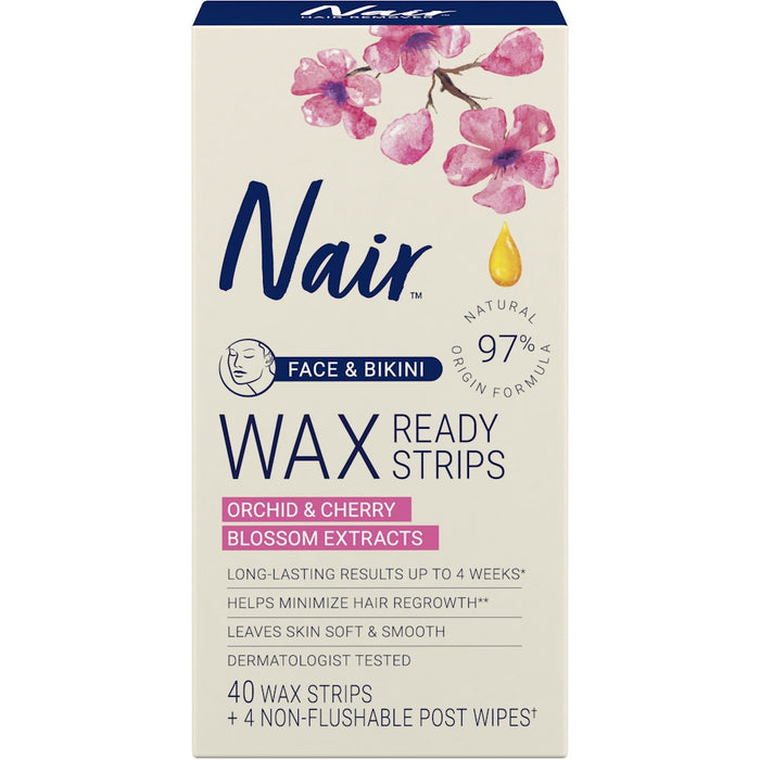 Nair Hair Remover Wax Ready Strips For Face And Bikini 40 Count 2019 by Pasteur Pharmacy