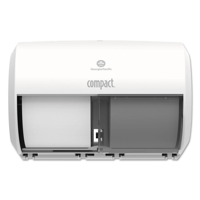 Georgia Pacific Compact Coreless Side-by-Side 2-Roll Tissue Dispenser, 11.31 x 7.69 x 8, White