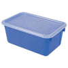 Storex Cubby Bins with Clear Lids, 12.25" x 7.75" x 5.13", Blue, 6/Pack