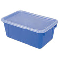 Storex Cubby Bins with Clear Lids, 12.25" x 7.75" x 5.13", Blue, 6/Pack