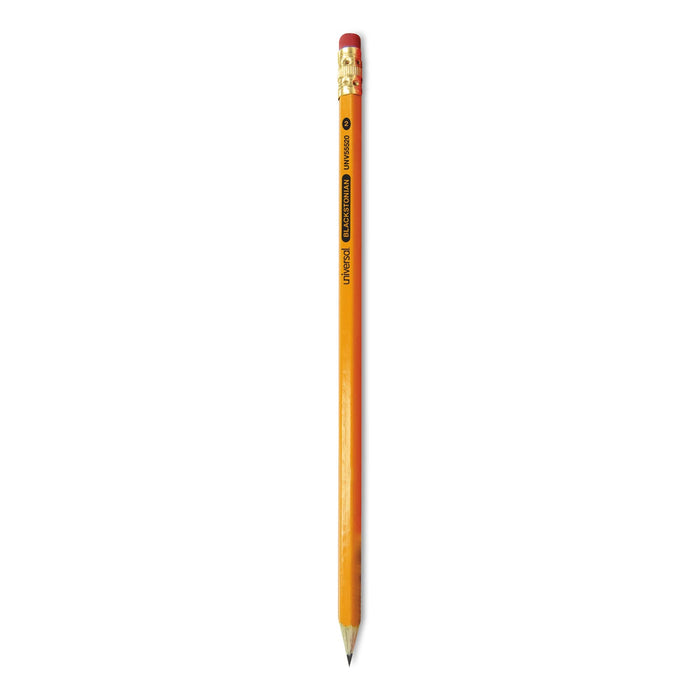 Universal Deluxe Blackstonian Pencil, HB (#2), Black Lead, Yellow Barrel, Dozen