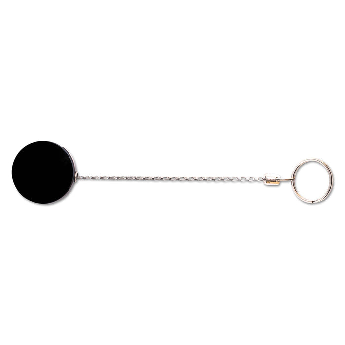 Advantus Heavy-Duty Retractable ID Card Reel, 18.5" Extension, Black/Chrome, 6/Pack