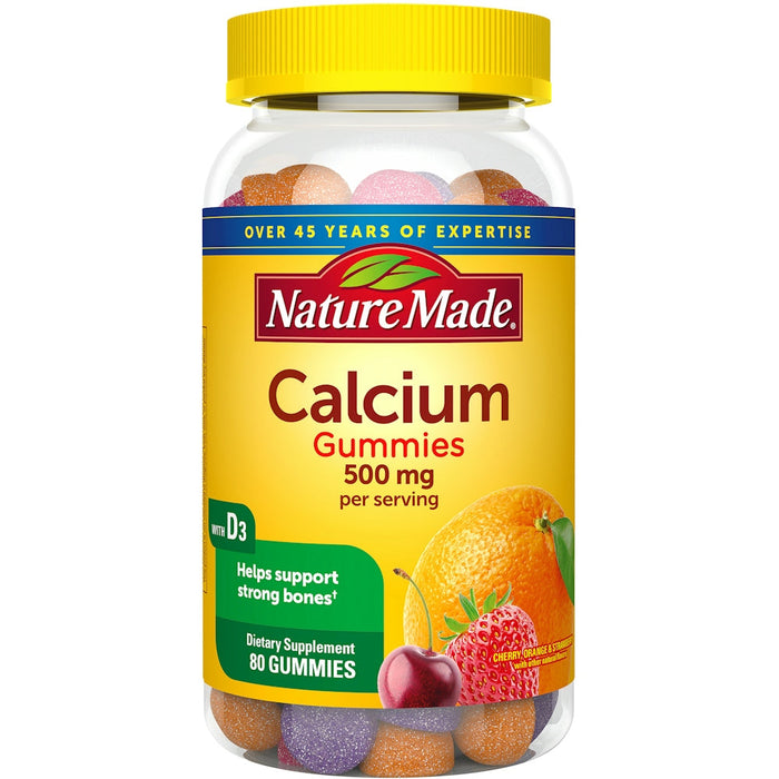 Nature Made Calcium Gummies 500 Mg Per Serving With Vitamin D3 Cherry, Orange & Strawberry by Pasteur Pharmacy