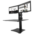 Victor High Rise Dual Monitor Standing Desk Workstation, 28" x 23" x 10.5" to 15.5", Black