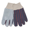 MCR 1040 Leather Palm Glove, Gray/White, Large, Dozen