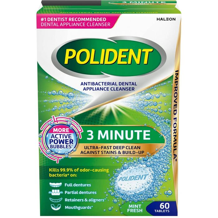Polident Antibacterial Dental Appliance Cleanser 3 Minute Tablets 60Ct by Pasteur Pharmacy