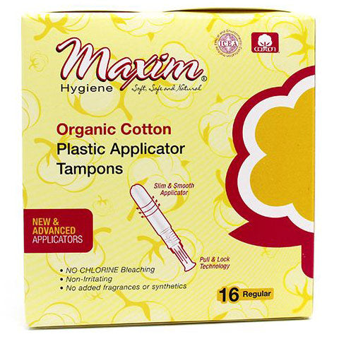 Maxim Hygiene Organic Cotton Tampons, Regular Absorbency, 16 Count by Pasteur Pharmacy