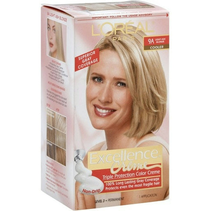 L'Oreal Paris Excellence Triple Protection Color Creme, Level 3 Permanent, Light Ash Blonde/Cooler 9A by Pasteur Pharmacy