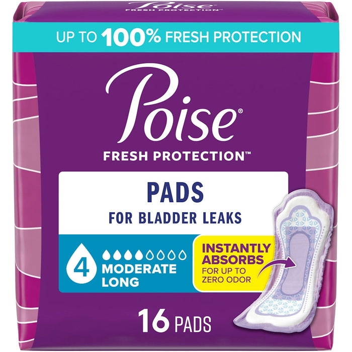 Poise Postpartum Incontinence Bladder Control Pads For Women – Moderate Absorbency 16ct Size Long by Pasteur Pharmacy
