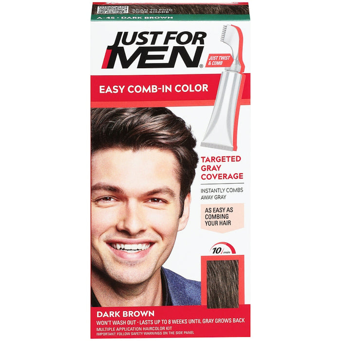 Just For Men Dark Brown A 45 Easy Comb In Color 1 Kit by Pasteur Pharmacy