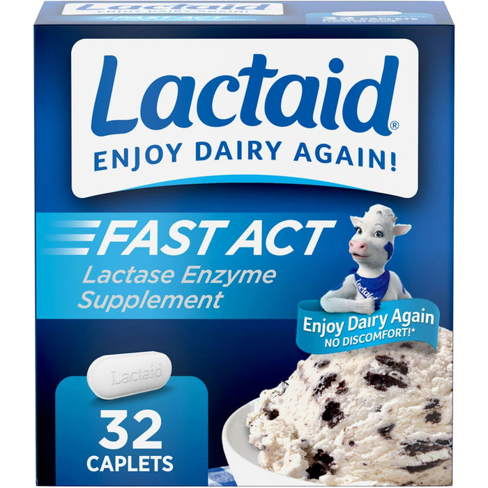 Lactaid Lactase Enzyme Supplement, Fast Act, Caplets by Pasteur Pharmacy
