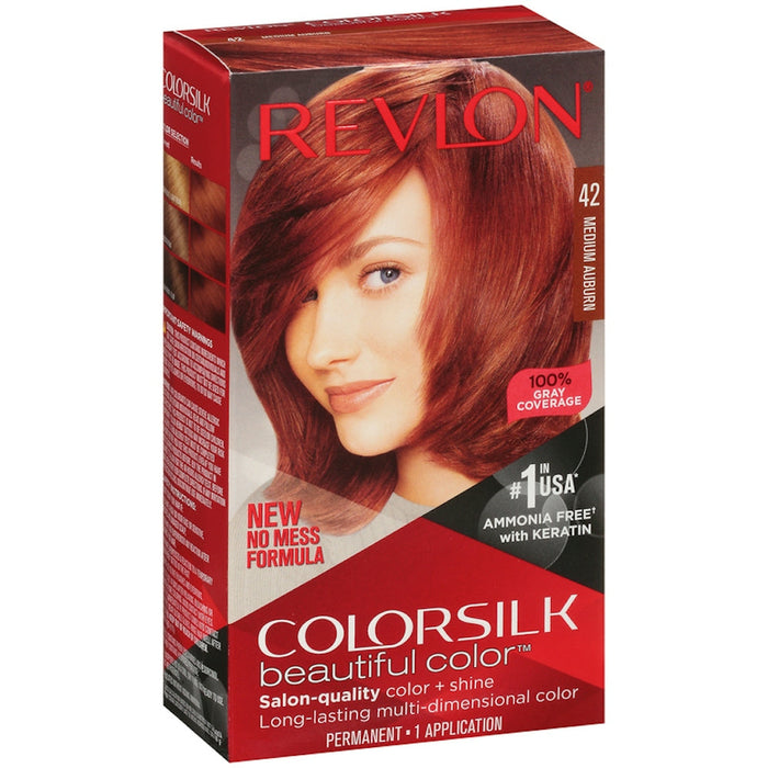 Revlon Colorsilk Beautiful Color Medium Auburn 42 Permanent Hair Color 1Ea by Pasteur Pharmacy