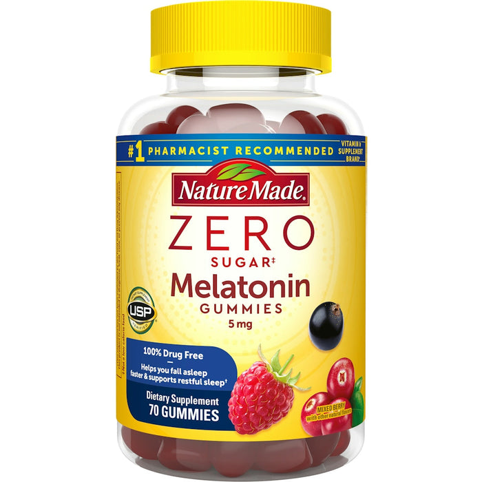 Nature Made Melatonin, Zero Sugar, 5 Mg, Gummies, Mixed Berry by Pasteur Pharmacy