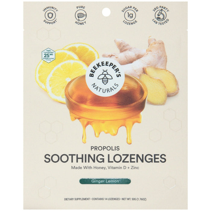 Beekeeper's Naturals Propolis Soothing Lozenges, Ginger Lemon by Pasteur Pharmacy