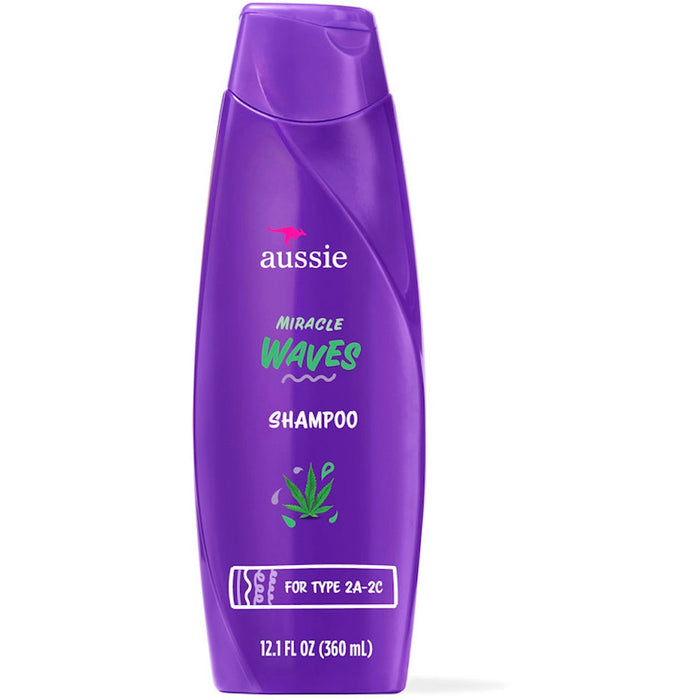 Aussie Miracle Waves Anti-Frizz Hemp Paraben-Free Shampoo - 12.1 Fl Oz by Pasteur Pharmacy
