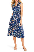 Nic + Zoe Indigo Leaves Shirtdress, Size Medium by Vanessa Jane