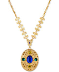Patricia Nash Gold-Tone Multicolor Stone Oval Filigree Locket 29-1/2 Pendant by Vanessa Jane