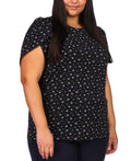 Michael Michael Kors Plus-Size Floral-Print Tulip-Sleeve Top, Size 0X by Vanessa Jane