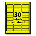 Avery High-Visibility Permanent Laser ID Labels, 1 x 2.63, Neon Yellow, 750/Pack