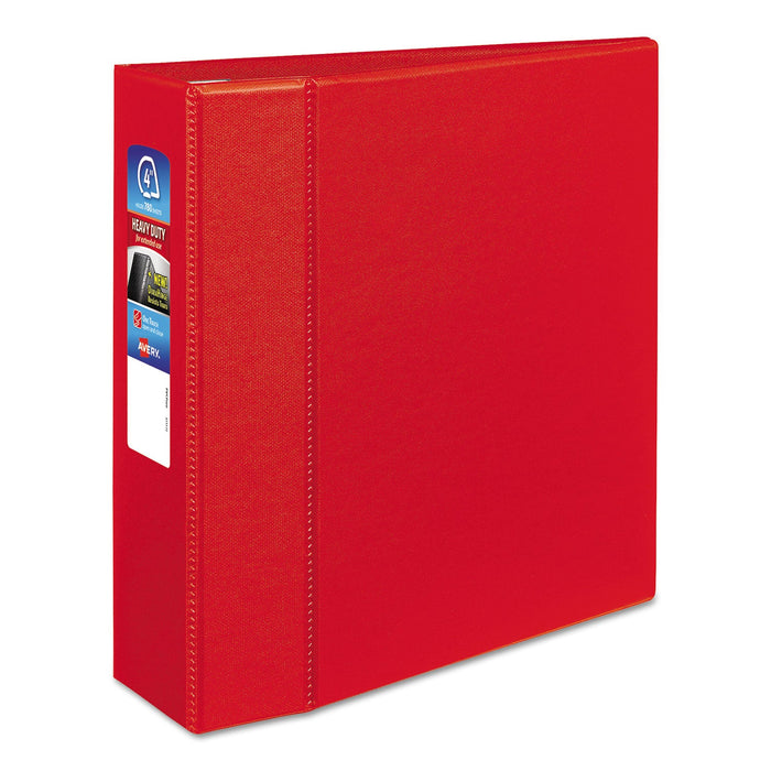 Avery Heavy-Duty Non-View Binder with DuraHinge and Locking One Touch EZD Rings, 3 Rings, 3" Capacity, 11 x 8.5, Red