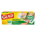 Glad Sandwich Zipper Bags, 6.63" x 8", Clear, 600/Carton