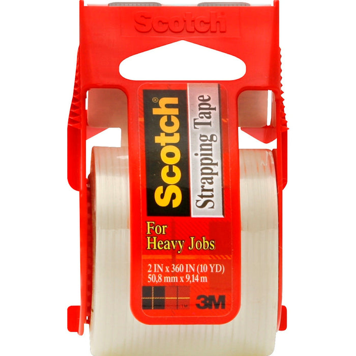 Scotch Reinforced Strength Shipping And Strapping Tape In Dispenser, 1.5" Core, 1.88" X 10 Yds, Clear MMM50 by Pasteur Pharmacy