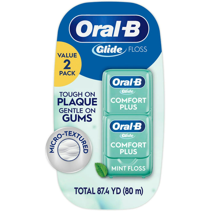 Oral-B Glide Pro-Health Comfort Plus Dental Floss, Mint, 43.7 Yards (2 Pack) by Pasteur Pharmacy