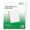 Office Essentials Index Dividers with White Labels, 5-Tab, 11 x 8.5, White, 5 Sets