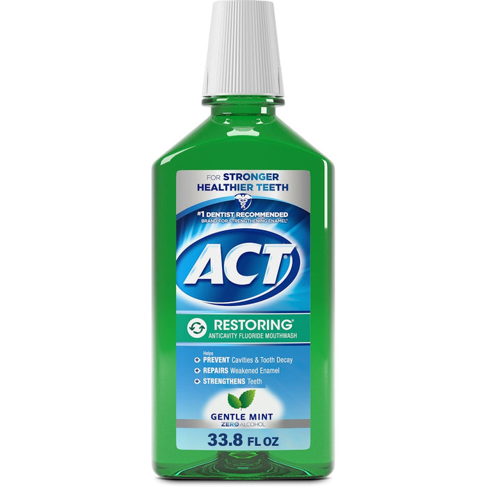 Act Restoring Anticavity Fluoride Mouthwash, Alcohol Free, Mint Burst, 33.8 Fl Oz (1 L) by Pasteur Pharmacy