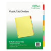 Office Essentials Plastic Insertable Dividers, 8-Tab, 11 x 8.5, Assorted Tabs, 1 Set