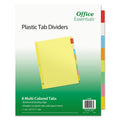 Office Essentials Plastic Insertable Dividers, 8-Tab, 11 x 8.5, Assorted Tabs, 1 Set