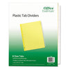 Office Essentials Plastic Insertable Dividers, 8-Tab, 11 x 8.5, Clear Tabs, 1 Set