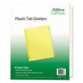 Office Essentials Plastic Insertable Dividers, 8-Tab, 11 x 8.5, Clear Tabs, 1 Set