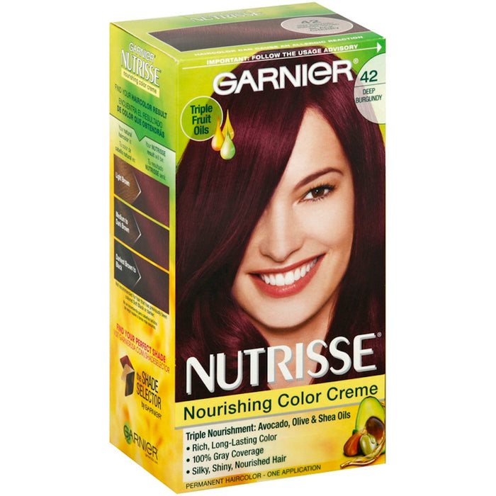 Nutrisse Garnier Hair Color Nourishing Creme, 42 Deep Burgundy,1Ct by Pasteur Pharmacy