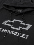 Chevrolet Logo Pullover Hooded Fleece Sweatshirt - Black by Tee Luv