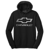 Chevrolet Logo Pullover Hooded Fleece Sweatshirt - Black