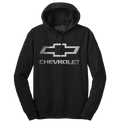 Chevrolet Logo Pullover Hooded Fleece Sweatshirt - Black by Tee Luv