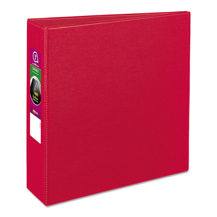 Avery Durable Non-View Binder with DuraHinge and Slant Rings, 3 Rings, 3" Capacity, 11 x 8.5, Red