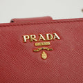 Prada Saffiano Lux Bifold Leather Hot Pink Zip Wallet #3085 by Bolt Boutique