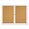 Quartet Enclosed Bulletin Board, Natural Cork/Fiberboard, 48 x 36, Silver Aluminum Frame