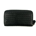 Bottega Veneta Intrecciato Black Zip Around Wallet -SKU #3086 by Bolt Boutique