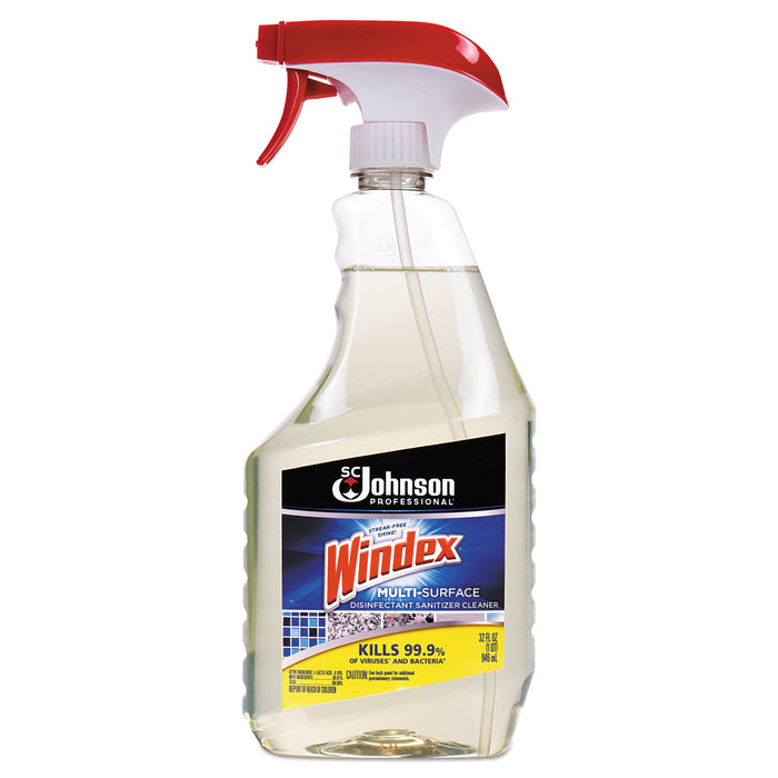 Windex Multi-Surface Disinfectant Cleaner, Citrus Scent, 32 oz Spray Bottle, 12/Carton