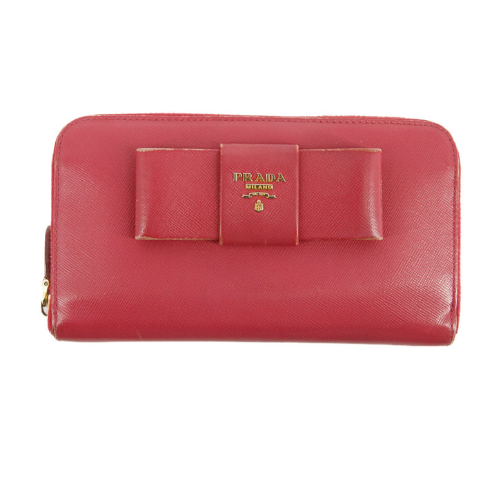 Prada Saffiano Fiocco Bow Zip Around Wallet #3089 by Bolt Boutique