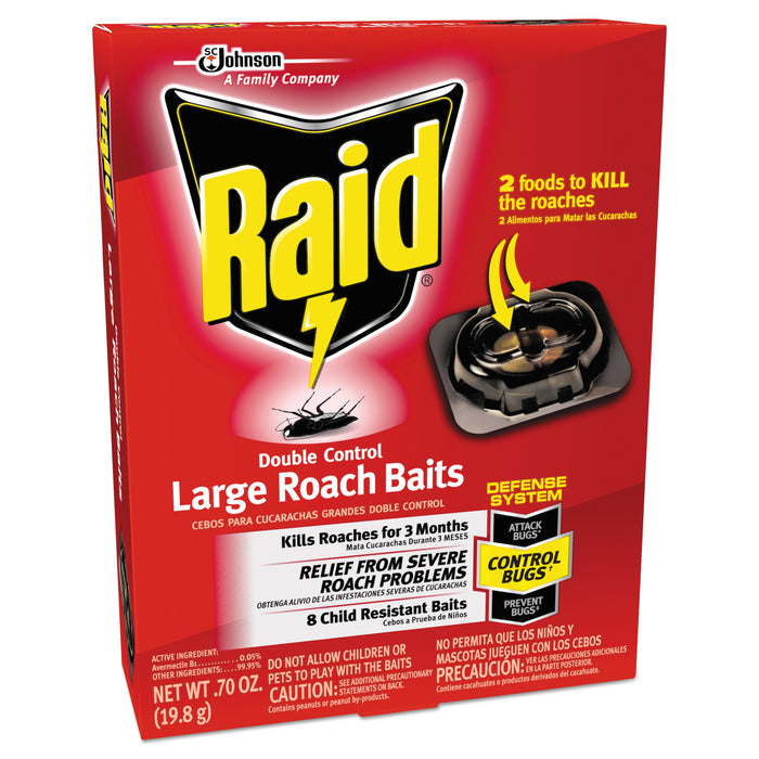 Raid Roach Baits, 0.7 oz Box, 6/Carton