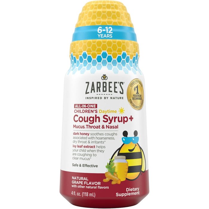 Zarbee's Cough Syrup Mucus, Throat Nasal, Daytime, Natural Grape Flavor, Children's 4 Fl Oz by Pasteur Pharmacy